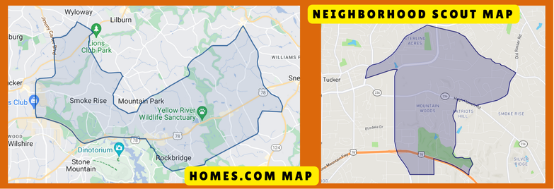 Here are two Smoke Rise maps found on other websites. They are totally different from the other map on the page, and from each other.